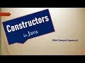 Constructors in Java Type of Constructors Constructor Overloading CORE JAVA Hindi