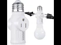 1250W E26 3 Prong Light Bulb Socket Adapter 2 Outlet