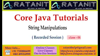 Core Java Tutorials String Manipulations by Mr Ratan class-01