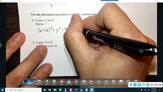 Conic Sections Study Guide 1-8