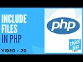 How to Include FIles in PHP PHP 8 Tutorial Learn PHP Programming PHP for Beginners
