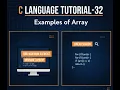C Language Tutorial-32 Array Coding Examples in C