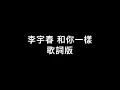 Download Lagu 李宇春-和你一樣 歌詞版