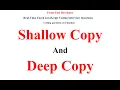 Shallow copy and Deep copy in JavaScript JavaScript Interview Questions and Answer Frond end