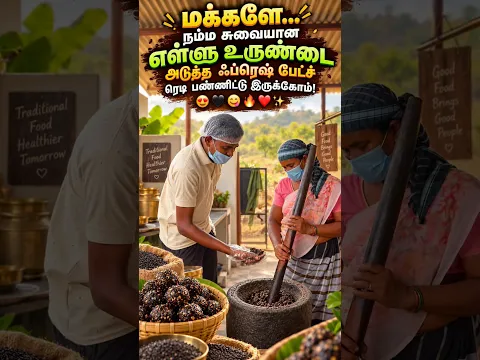 நம்ம சுவையான எள்ளு உருண்டை அடுத்த  ஃப்ரெஷ் பேட்ச் ரெடி பண்ணிட்டு இருக்கோம்! 😍🖤😋🔥❤️✨