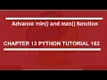 Advance min and max Python tutorial 162