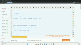how to comment javascript in visual studio code