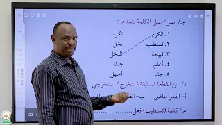 المنهج السودانى الصف السادس إبتدائى مادة اللغه العربيه تدريبات درس أكرم من حاتم الطائى 