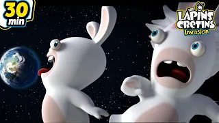 Oublié sur la Lune par Erreur ! 😱 | Les Lapins Crétins Invasion 🐰 | Dessin Animé