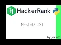 Nested List hackerrank Python Solutions unq coder