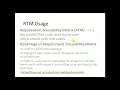 Requirement Traceability Matrix usage