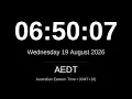 LIVE AEDT Clock Australia Current Time in Australian Eastern Daylight Time - Sydney Melbourne