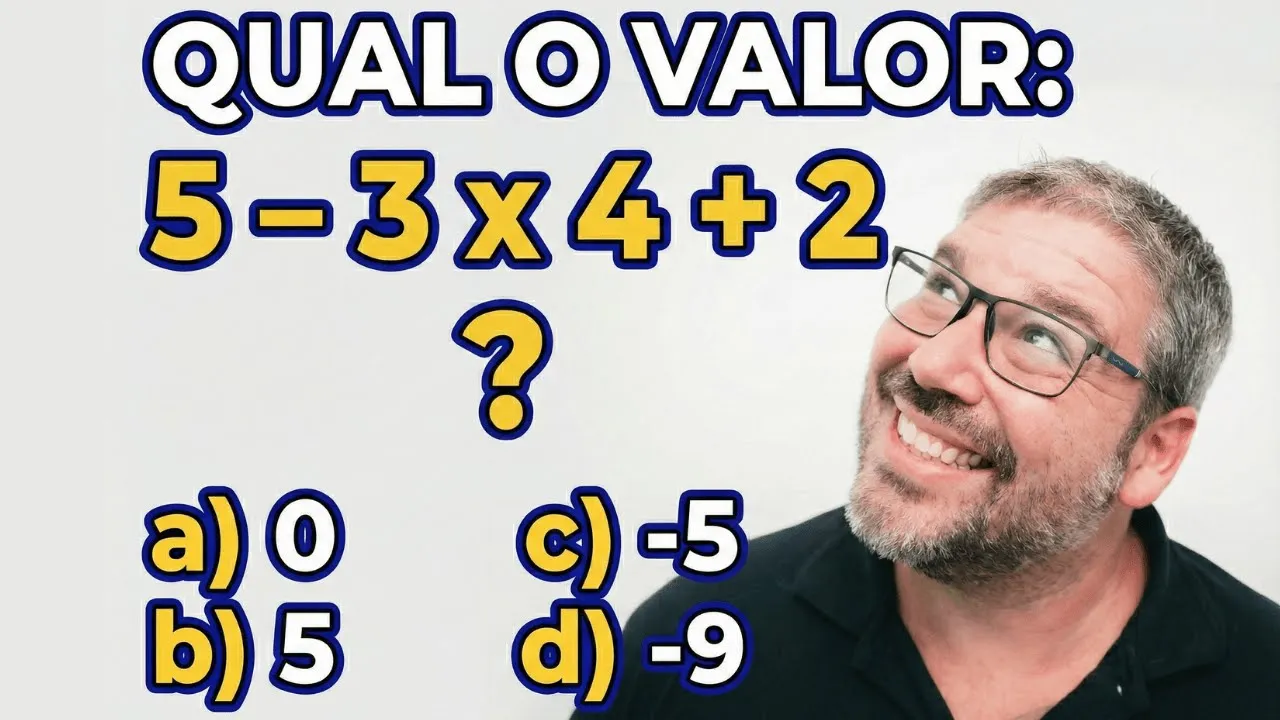 Quanto é 5 – 3 x 4 + 2? 90% das pessoas erram isso! ❌