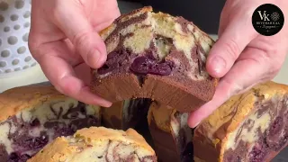 🍒 Кекс с черешней! Самый красивый рецепт — мраморный мякиш и сочные ягоды!