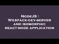 NodeJS Webpack-dev-server and isomorphic react-node application