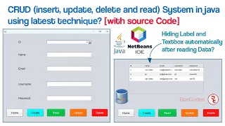 CRUD System in java - How to Insert Delete Update and Read in java using NetBeans MySQL DB