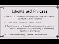 Lagu Idioms and phrases - Part I |Idioms in everyday conversation|@Arcane-engofficial