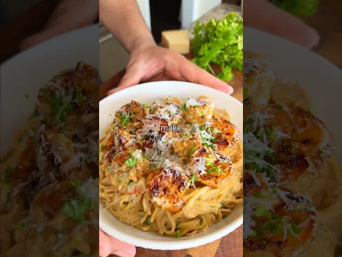 Healthy Shrimp Alfredo Pasta 🍝 🤤