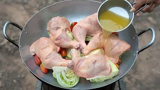 Chicken And Cabbage | Roasted Chicken Leg with Cabbage Recipe