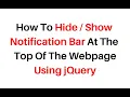 show hide notification alert bar html popup jquery 3 3 1