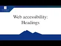 Web Accessibility Headings