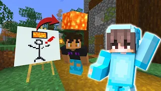 Trolleé a Mi Amigo DIBUJANDO EN MINECRAFT! 😱🤣 NOOBS VS COMPAS PRO! 🎮🤣