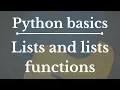 Python Tutorial for Beginners 3 Lists and lists functions ML Minds