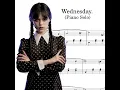 Wednesday Addams 2022 Inspired Easy Piano Solo Sheet Music Printable PDF 2 Pages Download