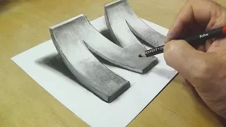 Download How To Draw A 3d Letter M - Awesome Trick Art MP3