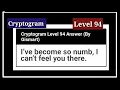 Cryptogram Level 94 Letters and Numbers