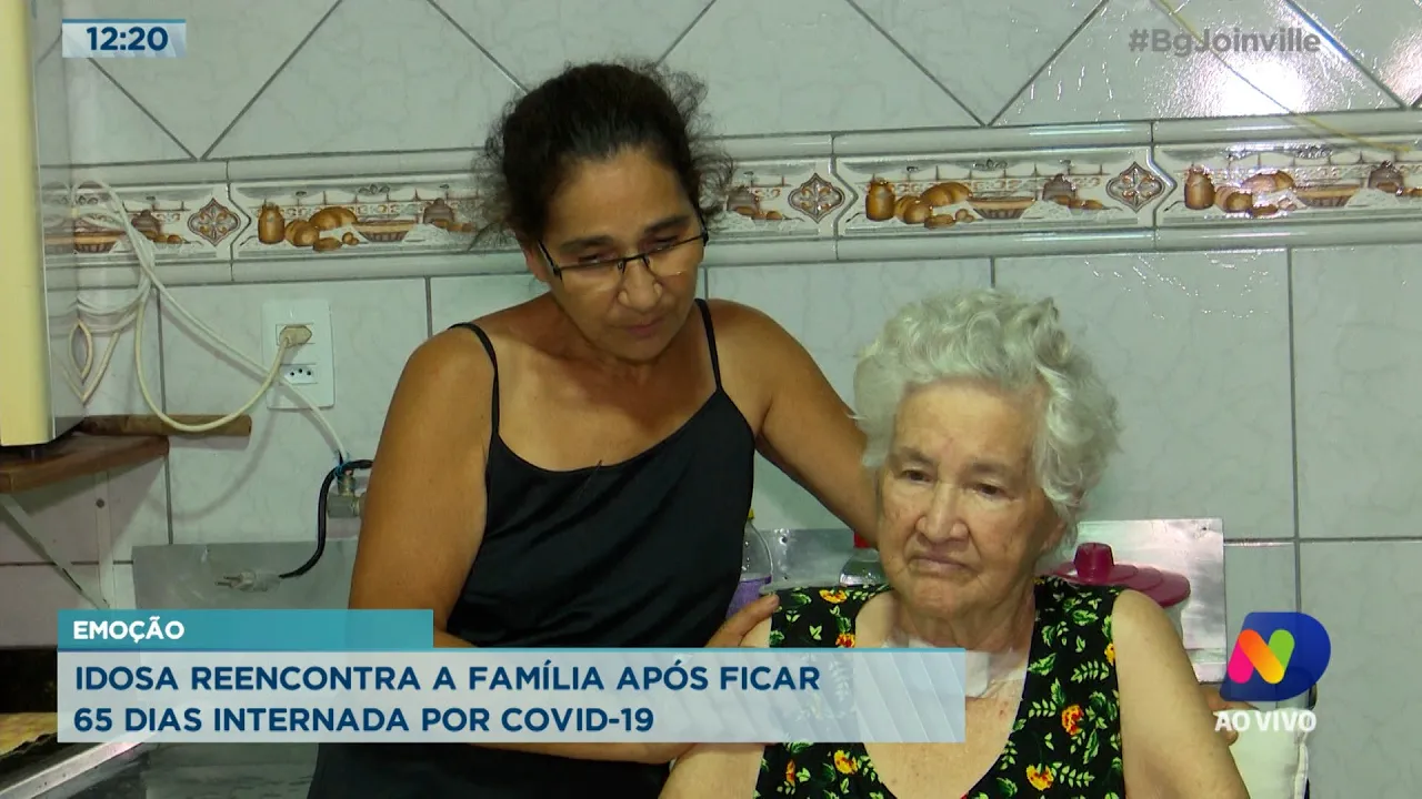 Emoção: idosa reencontra a família após ficar 65 dias internada por Covid-19