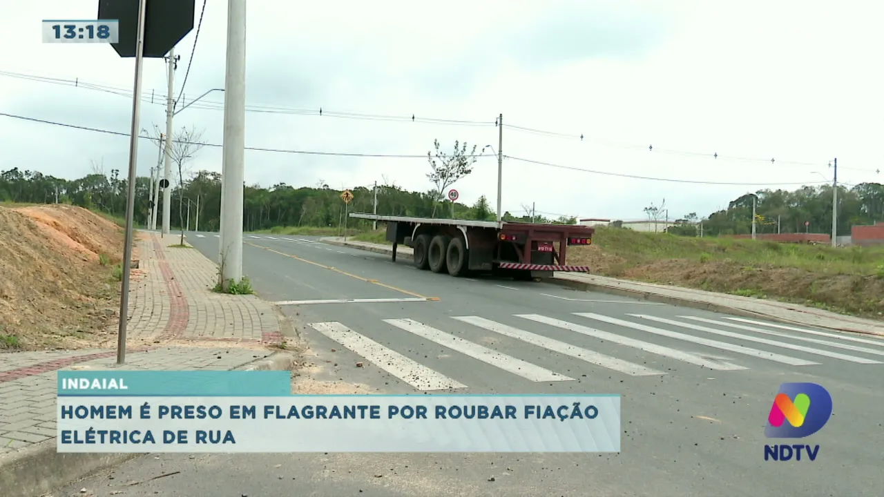 Homem é preso em flagrante por roubar fiação elétrica em Indaial