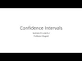 Statistics - Chapter 9 Confidence Intervals
