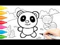 Panda Coloring Pages Easy Drawings for Kids