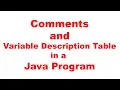 How to write Comments and Variable Description Table ICSE Computer Class 10