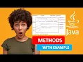 JAVA METHODS JAVA METHODS INTRODUCTION WITH EXAMPLE JAVA PROGRAMMING TUTORIAL 20