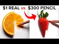 Download Lagu $1 REAL vs $300 Pencils 3D Drawing Illusions! Test Your Brain