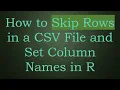 How to Skip Rows in a CSV File and Set Column Names in R