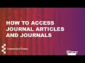 How to Access Journals and Journal Articles
