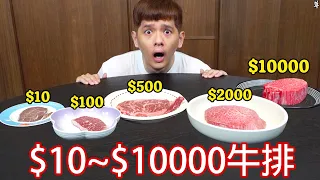【尊】我把 $10組合肉 ~ $10,000高級牛排 全吃了一遍 ! !