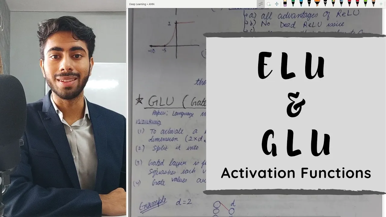 4.3 Exponential Linear Units | Gated Linear Units | ELU & GLU | ReLU | Activation Functions| Notes