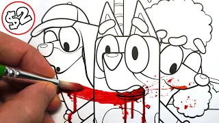 HORROR Artist vs 2 BLUEY Colouring Book