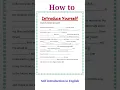 self introduction in english introduce yourself in interview self introduction