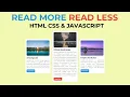 How To Make A Read More Read Less Button Using HTML CSS JavaScript