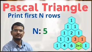 Pascal Triangle - print first N Rows Leetcode Java Hindi Question 2