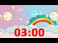 3 Minute Timer Rainbow with Music and Alarm for Kids Countdown