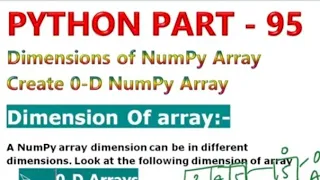 NumPy Array Dimensions Create 0 - D Array Explanation With Example EnhanceCodeLearning