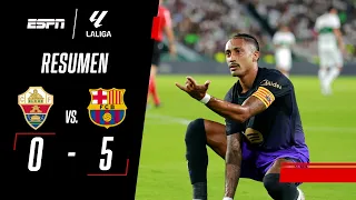 RAPHINHA METIÓ DOBLETE Y FESTEJO ESPECIAL EN UNA GOLEADA APLASTANTE | Elche 0-5 Barcelona | RESUMEN
