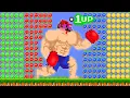 What If Mario Collect 999 1-Up RAINBOW Mushrooms but Every 1-Up Makes Mario Growing Up Muscle