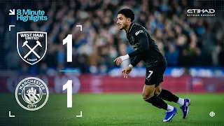 extended highlights west ham 1 1 man city city drop points after bernardo opener 